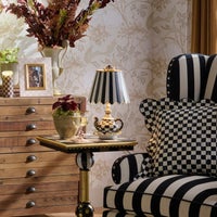 Courtly Check Ceramic Teapot Table Lamp