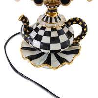 Courtly Check Ceramic Teapot Table Lamp