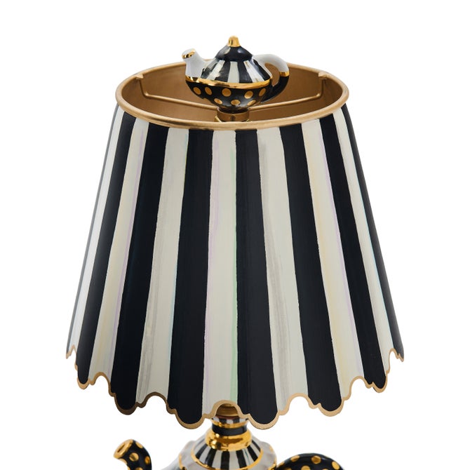 Courtly Check Ceramic Teapot Table Lamp image number 4