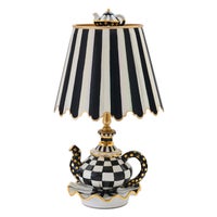 Courtly Check Ceramic Teapot Table Lamp