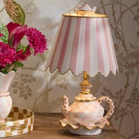 Rosy Check Ceramic Teapot Table Lamp