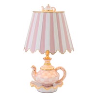 Rosy Check Ceramic Teapot Table Lamp