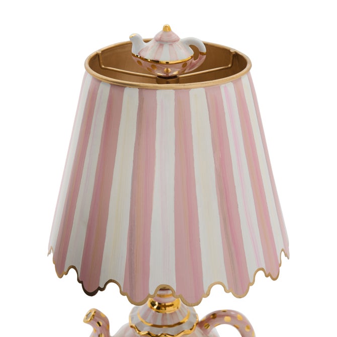 Rosy Check Ceramic Teapot Table Lamp image number 5