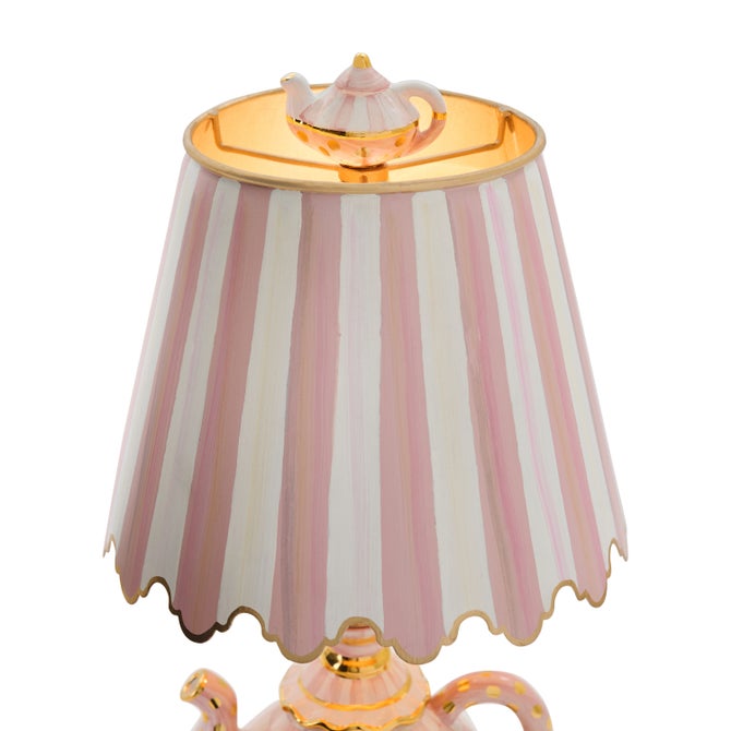 Rosy Check Ceramic Teapot Table Lamp image number 6