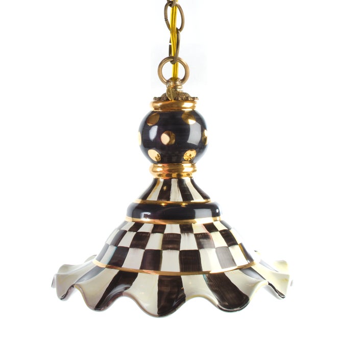 Courtly Check Medium Ceramic Pendant Lamp image number 0