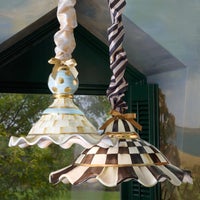 Courtly Check Ceramic Fluted Hanging Lamp