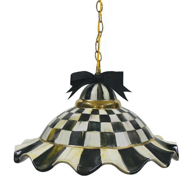 Courtly Check Ceramic Fluted Hanging Lamp image number 0