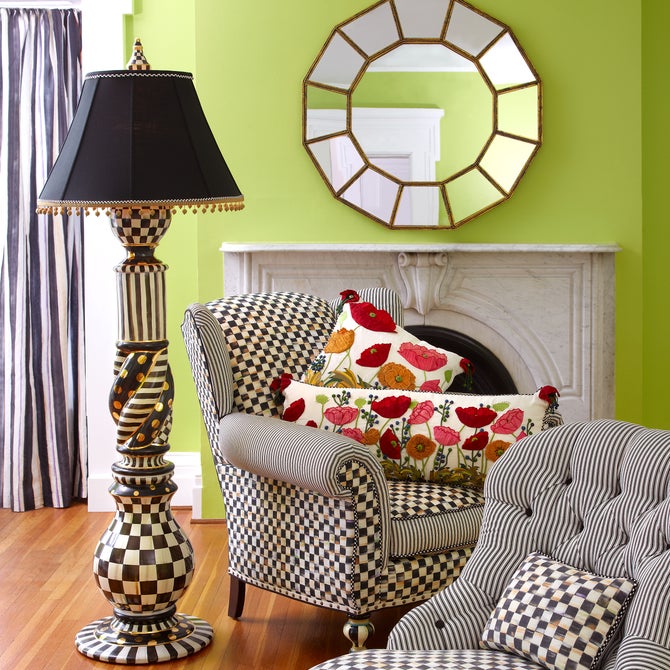 Courtly Check Ceramic Floor Lamp image number 1