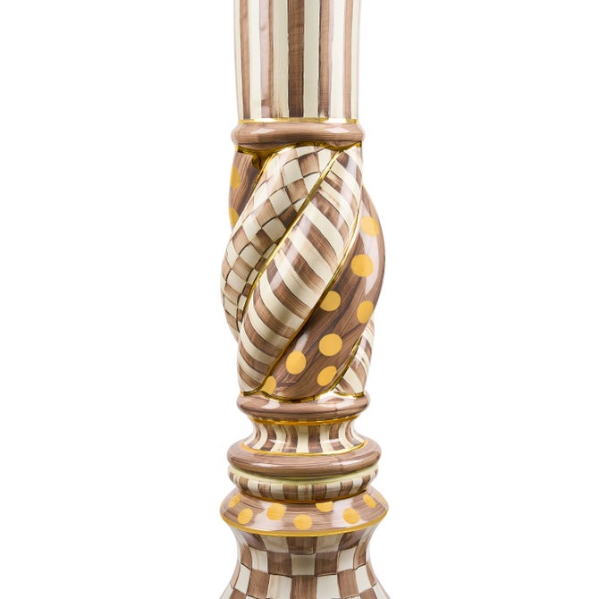 Mocha Check Ceramic Floor Lamp image number 3