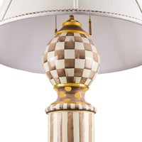Mocha Check Ceramic Floor Lamp