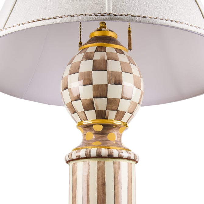 Mocha Check Ceramic Floor Lamp image number 4
