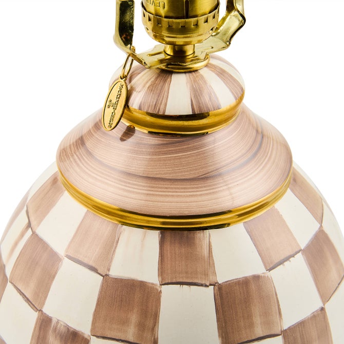 Mocha Check Ceramic Globe Lamp image number 3