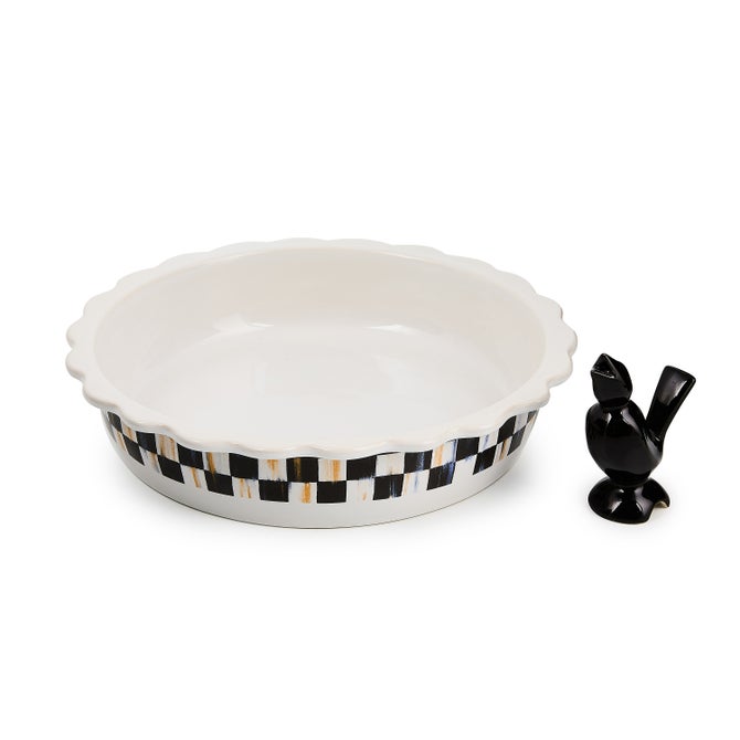 Courtly Check Everyday Pie Plate with Pie Bird image number 1