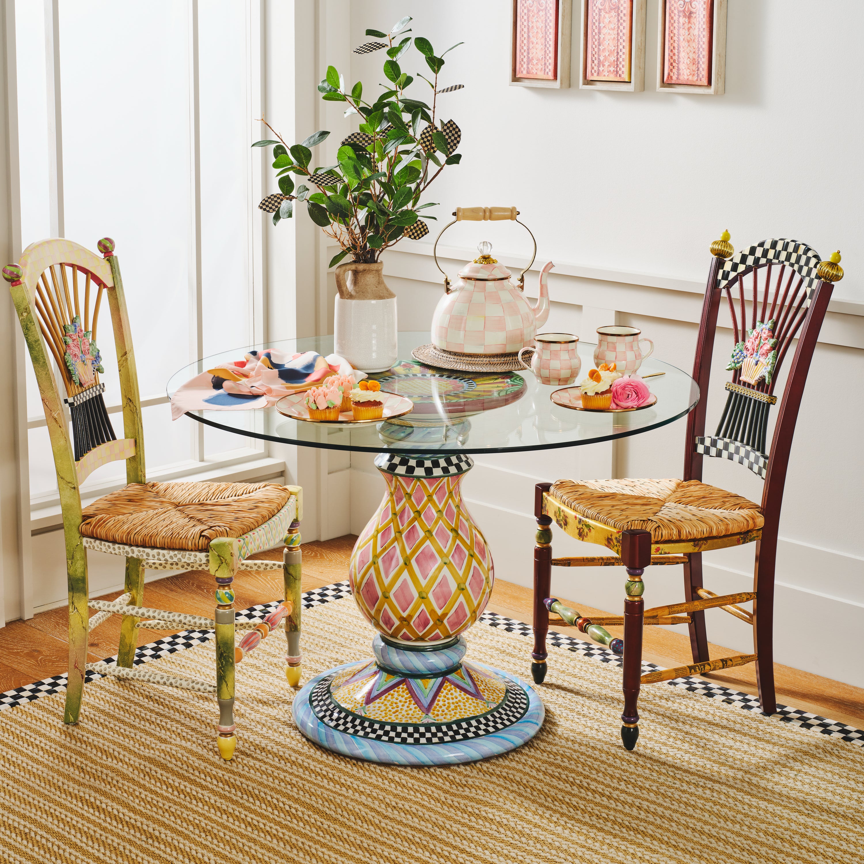 FOREST HEROES the卓(桜)、the卓棒(4本)セット MacKenzie-Childs | Odd Fellows Ceramic Pedestal Table Base