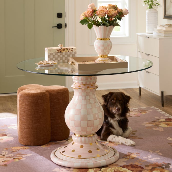 Rosy Check Ceramic Pedestal Table Base image number 1
