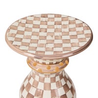 Mocha Check Ceramic Pedestal Table Base