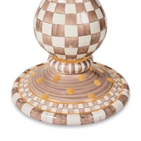 Mocha Check Ceramic Pedestal Table Base