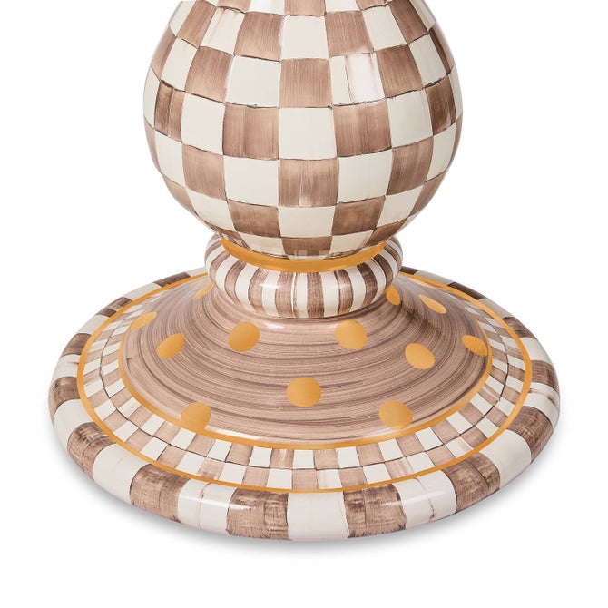 Mocha Check Ceramic Pedestal Table Base image number 3