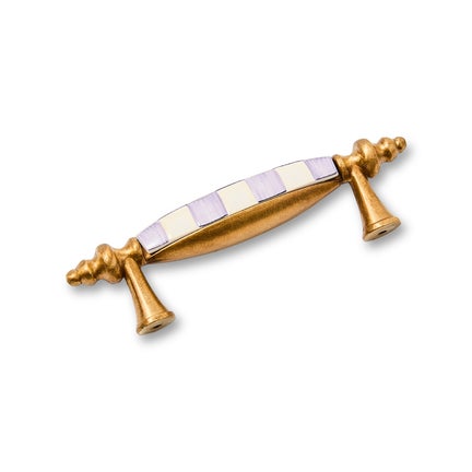 Violet Check Brass Drawer Pull