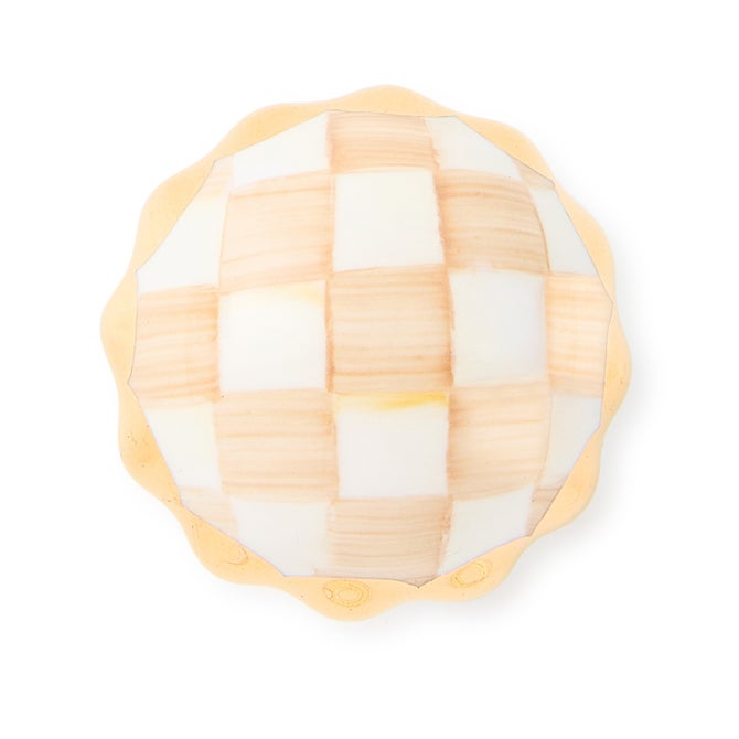 Mocha Check Petit Four Round Knob image number 0