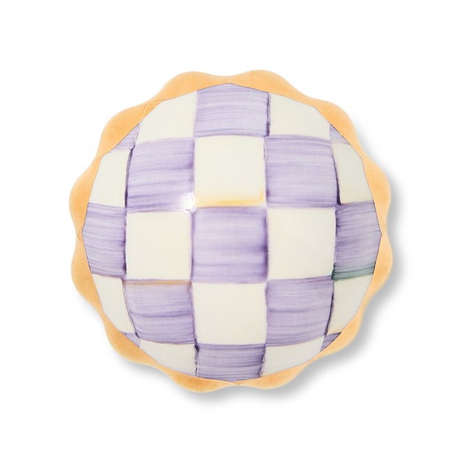 Violet Check Petit Four Round Knob image number 0