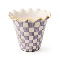 Violet Check Ceramic Jumbo Garden Pot