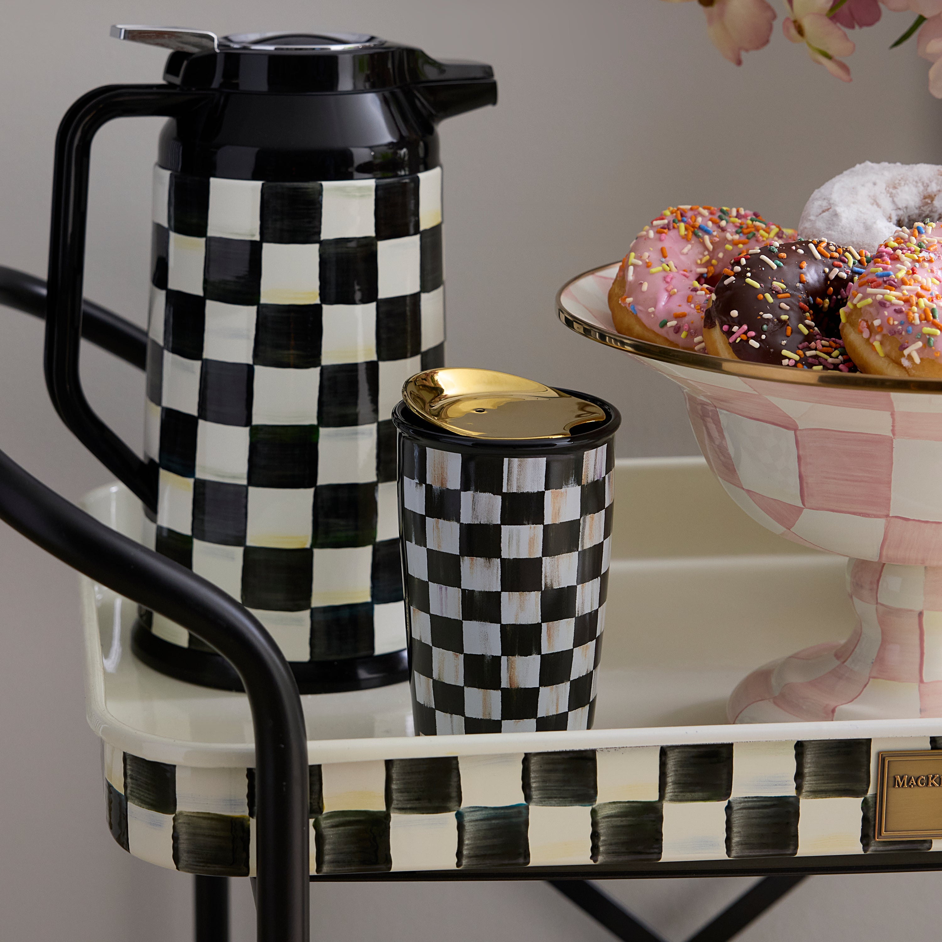 MacKenzie-Childs | Courtly Check Ceramic Travel Cup