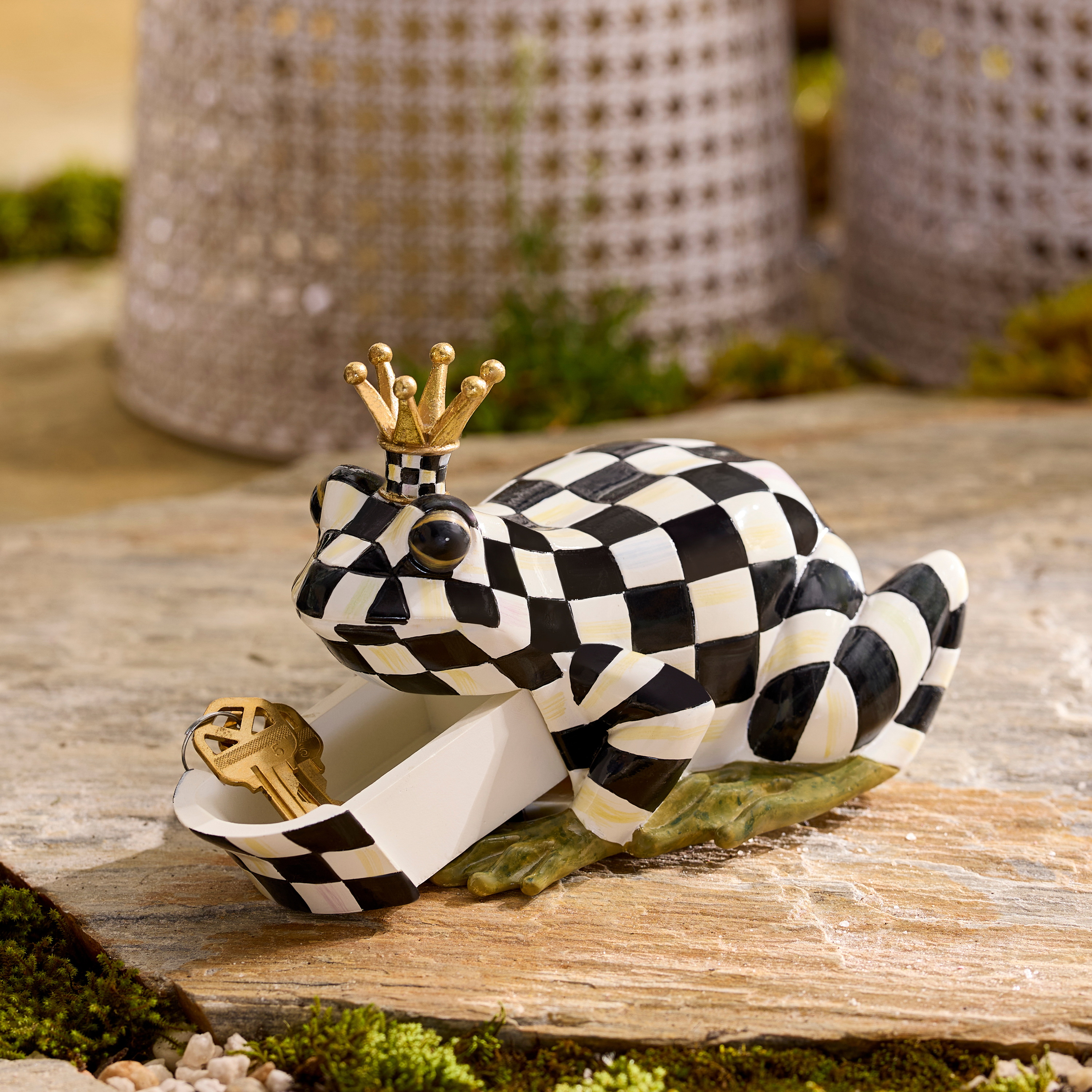 MacKenzie-Childs | Courtly Check Frog Hide-A-Key
