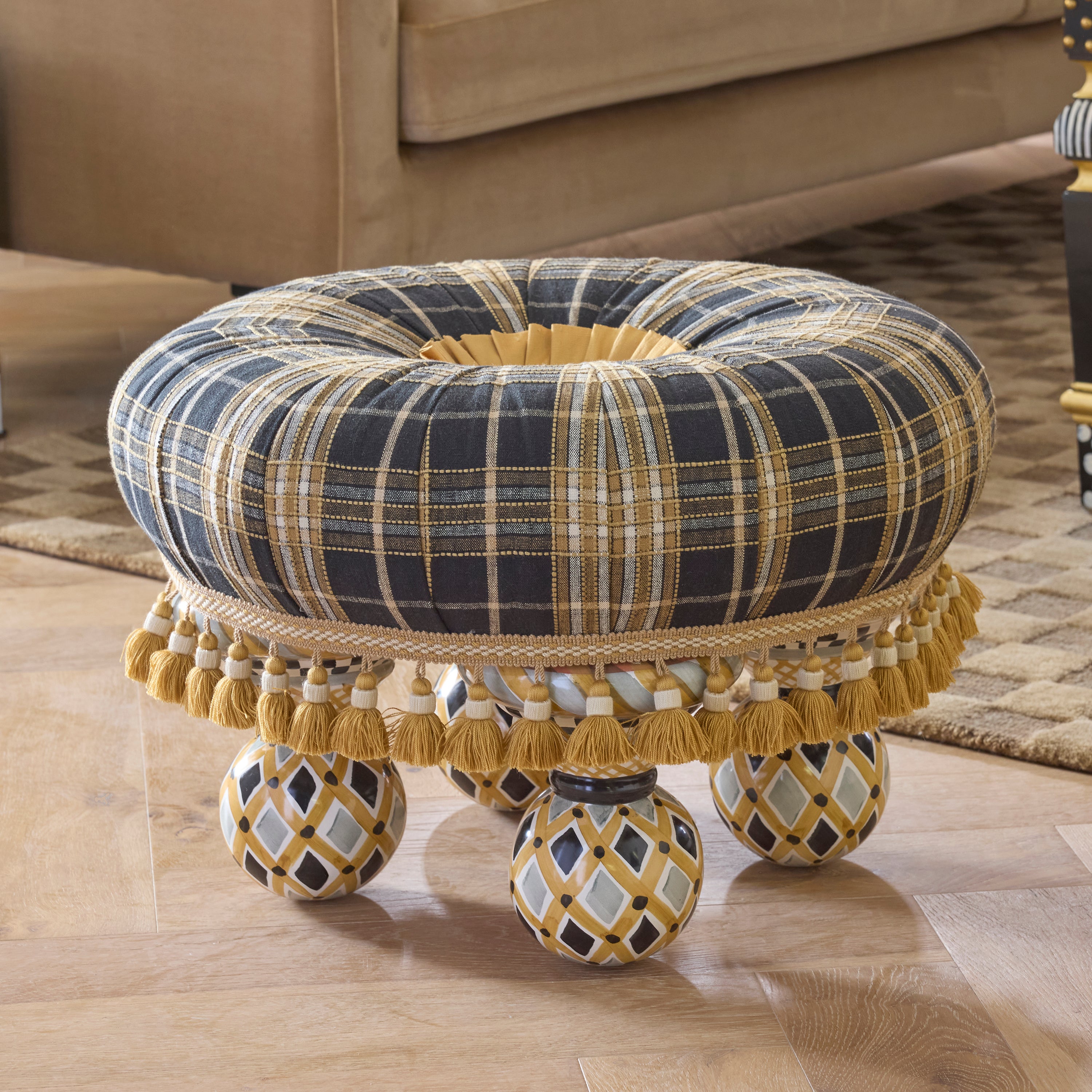 MacKenzie-Childs | Mad for Plaid Tuffet