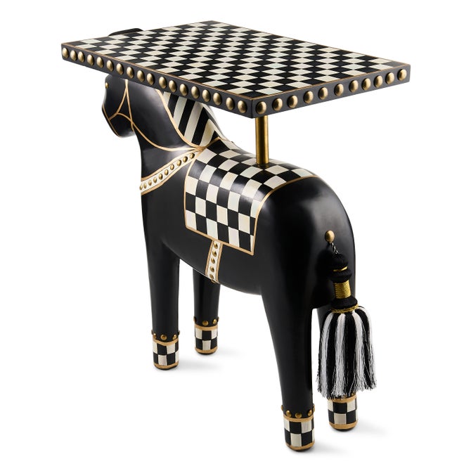 Courtly Check Carved Horse Table image number 2