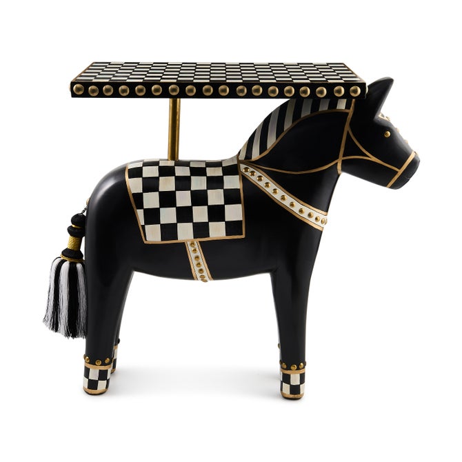 Courtly Check Carved Horse Table image number 3