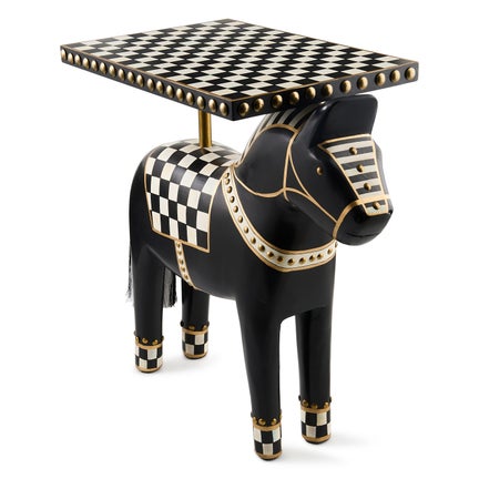 Courtly Check Carved Horse Table
