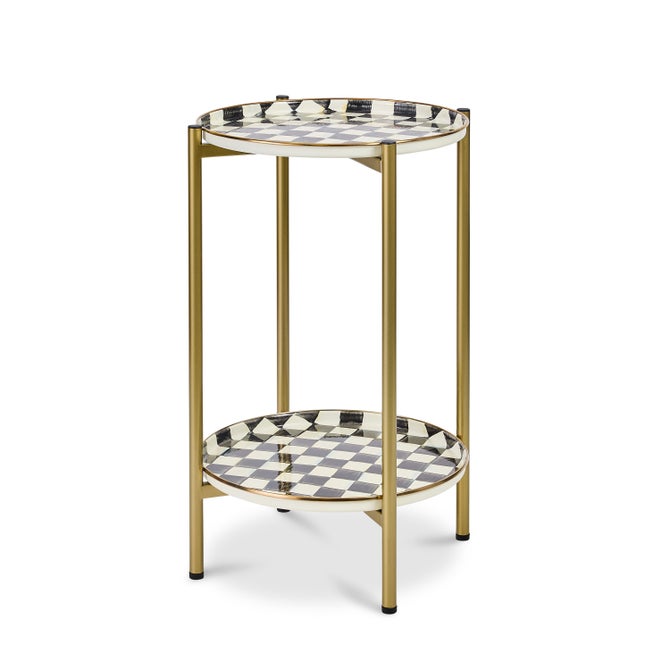Courtly Check Enamel 2-Tier Cocktail Table image number 0