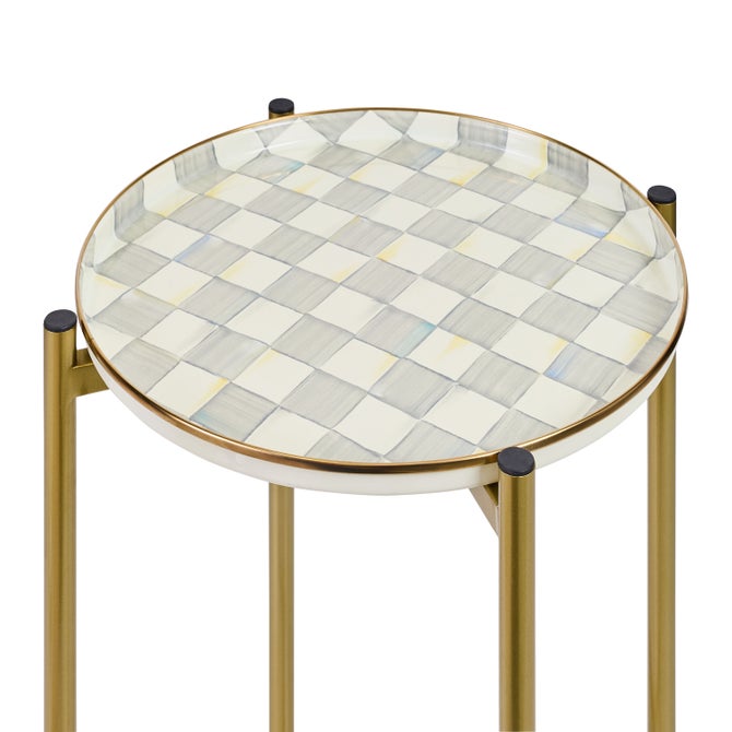 Sterling Check Enamel 2-Tier Cocktail Table image number 2