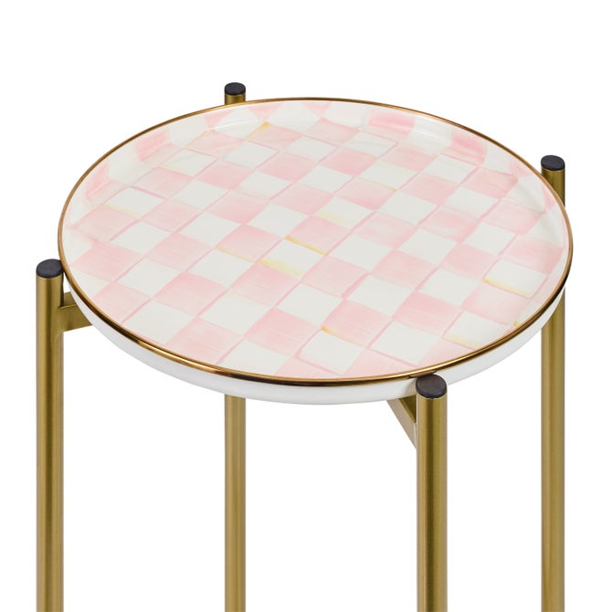 Rosy Check Enamel 2-Tier Cocktail Table image number 2