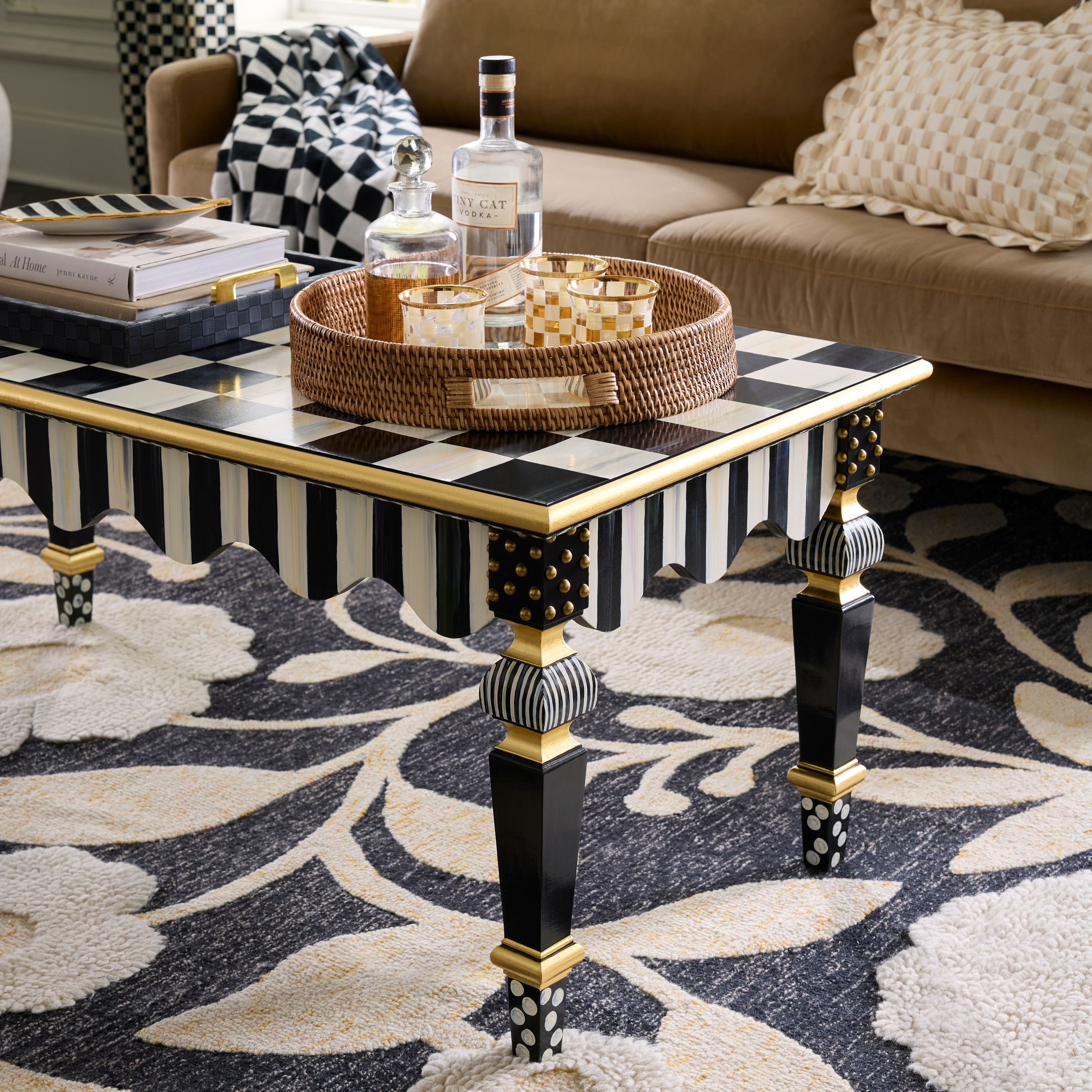 MacKenzie-Childs | Courtly Check & Stripe Coffee Table