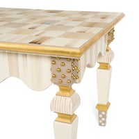 Mocha Check & Stripe Coffee Table