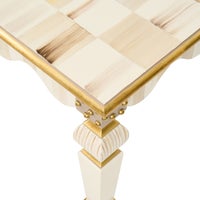 Mocha Check & Stripe Coffee Table