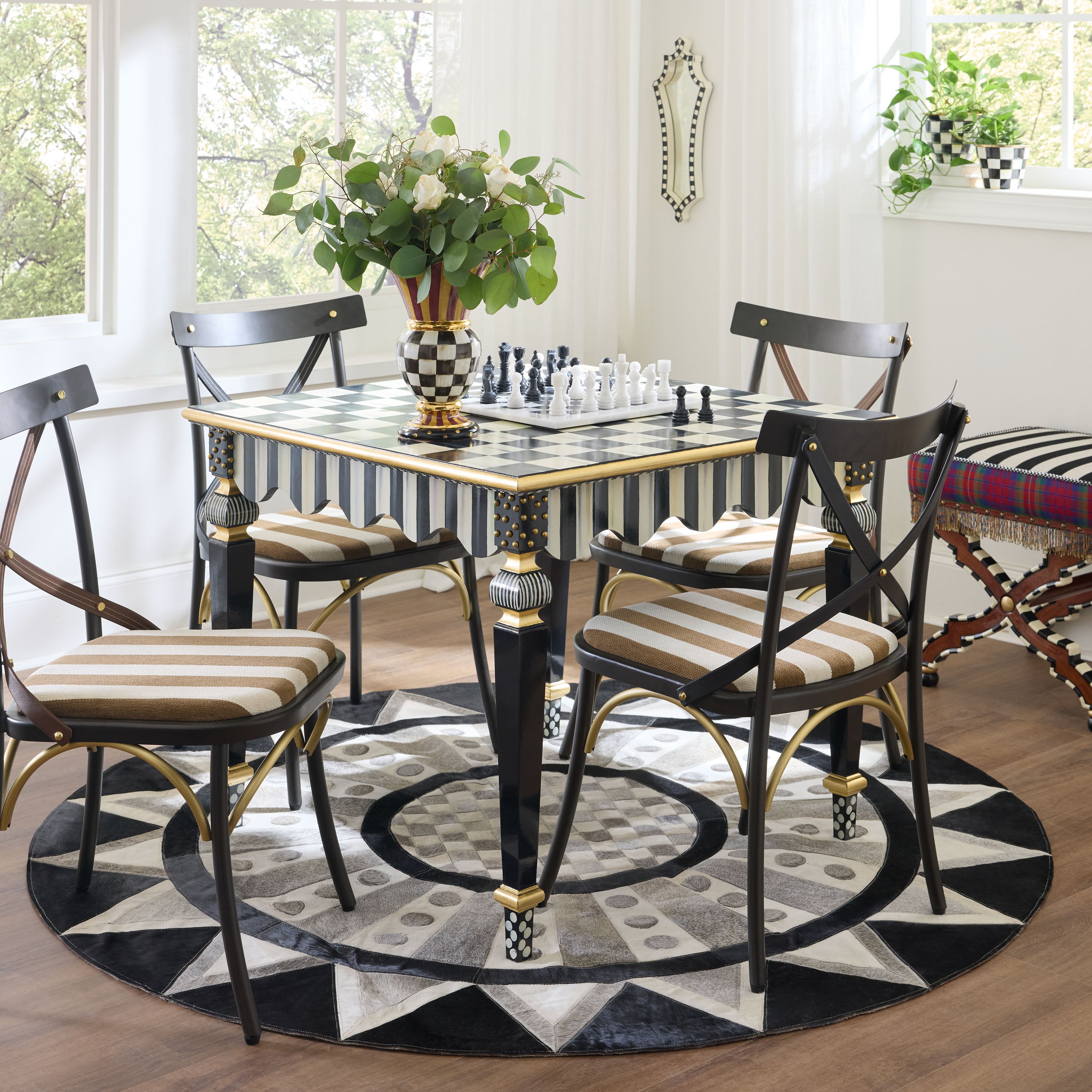 MacKenzie-Childs | Courtly Check & Stripe Game Table