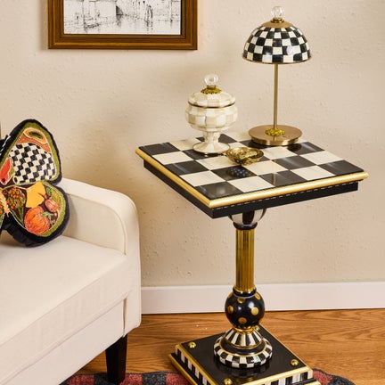 Courtly Brass & Ceramic Accent Table