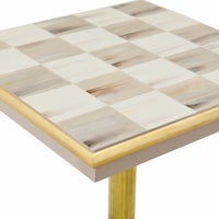 Mocha Brass & Ceramic Accent Table