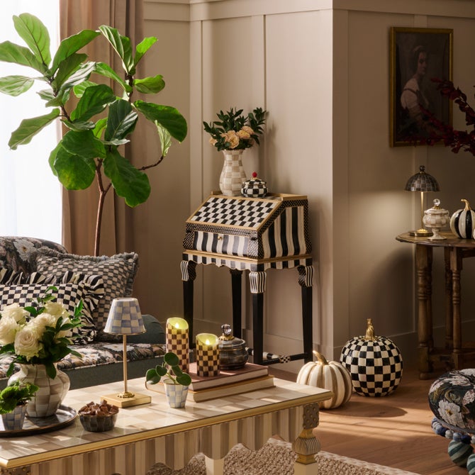 Courtly Check & Stripe Writing Desk image number 2