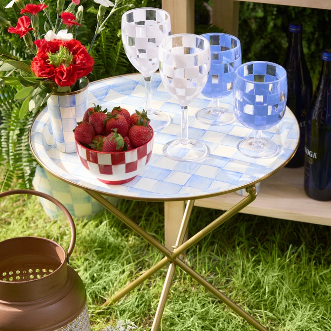 Sky Check Enamel Tilt Accent Table image number 4