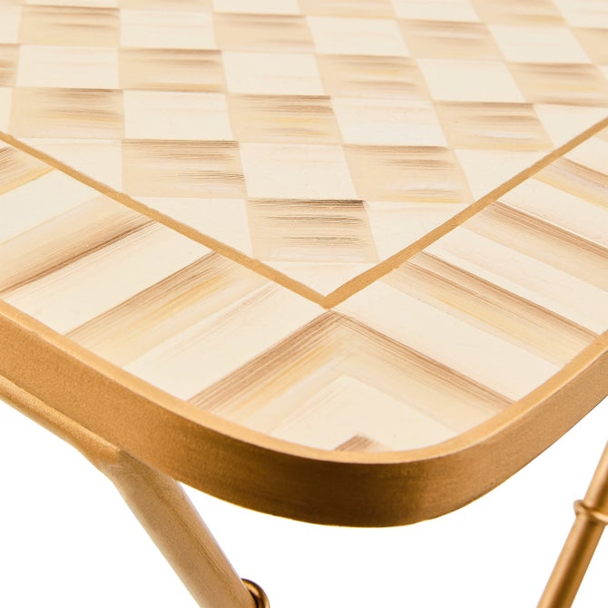 Mocha Check Cocktail Trays, Set of 4 image number 3