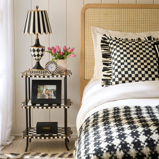 Black & White Check and Stripe 3 Tier Table image number 1