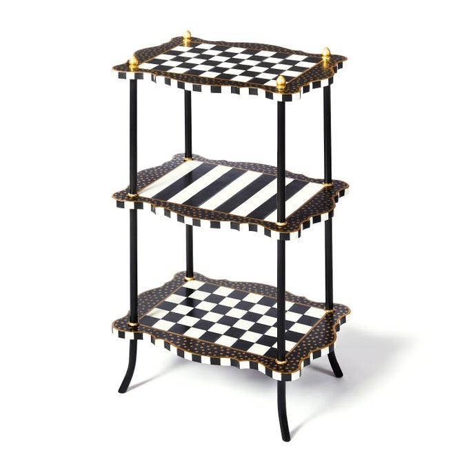 Black & White Check and Stripe 3 Tier Table image number 2