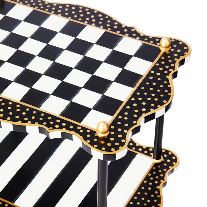 Black & White Check and Stripe 3 Tier Table image number 3