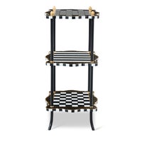 Black & White Check and Stripe 3 Tier Table