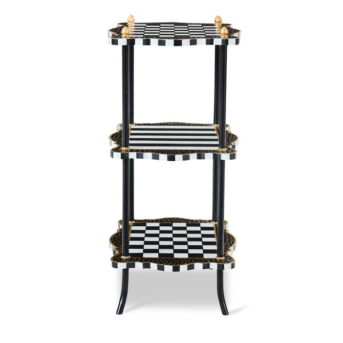 Black & White Check and Stripe 3 Tier Table image number 0