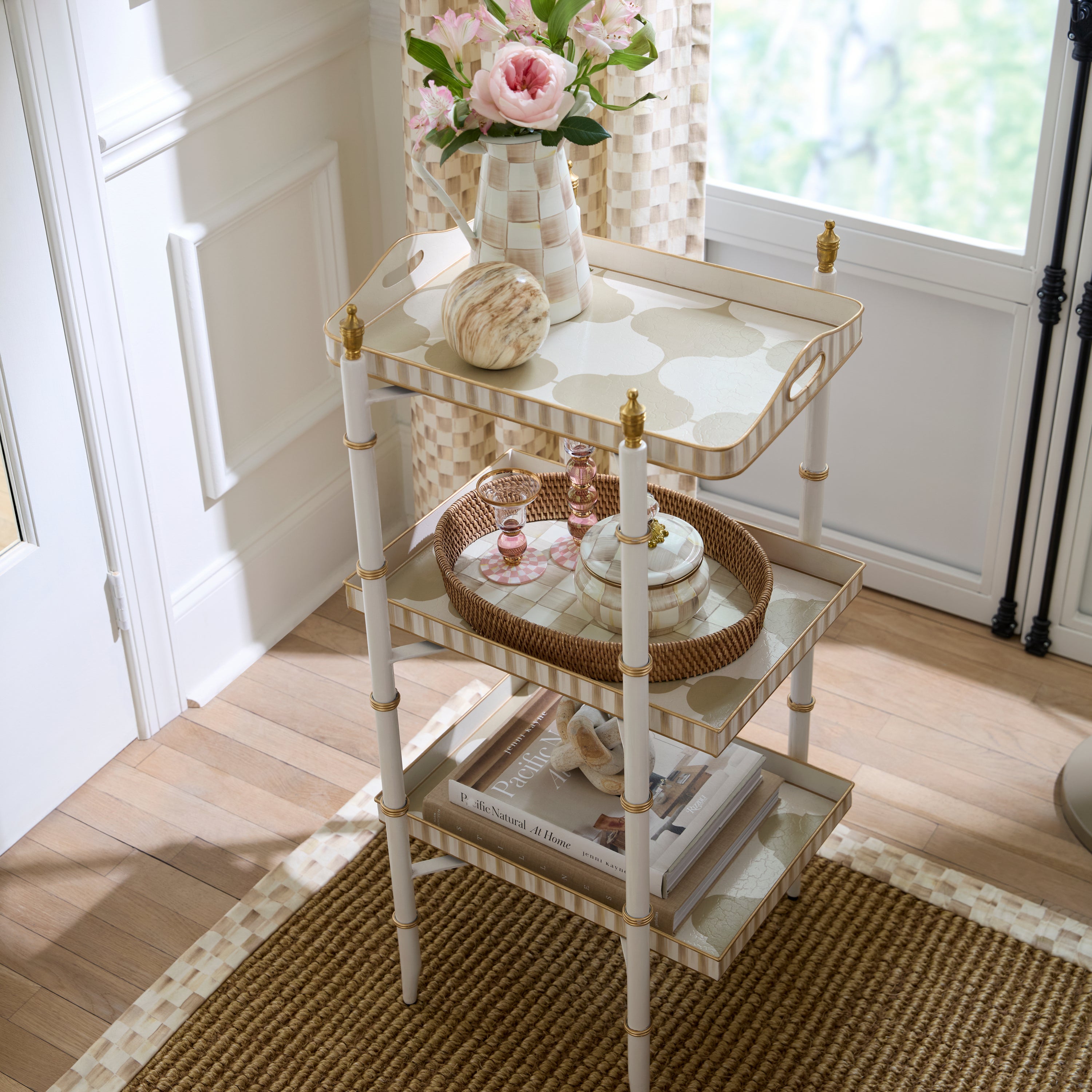 MacKenzie-Childs | Mocha 3-Tier Tray Table